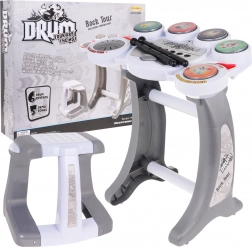 Elektronisches Kinder-Schlagzeug-Set 6+ mit Hocker, 5 Pads und 2 Sticks