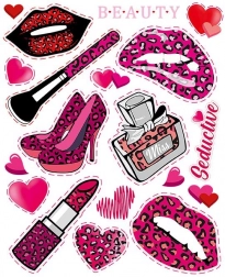 Großes Blatt Kinder-Aufnäher in Rosa