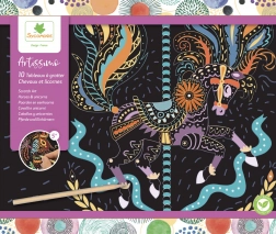 Kratzbilder Pferde und Einhörner