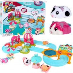 Interaktive Laufbahn für Hamster Eisdiele und Café mit Batterie