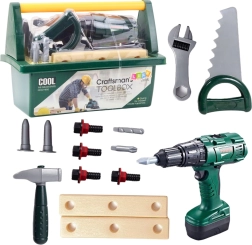 Kinder-Werkzeugset im Koffer mit Akku-Schraubendreher, 14 Teile