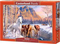 Puzzle CASTORLAND Winter Melt – Pferde, 500 Teile