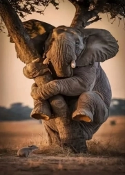 Diamantmalerei Erschrockener Elefant 30 × 40 cm