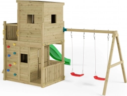 Holz-Garten-Kinderspielplatz FUNGOO Lofter mit zwei Schaukeln