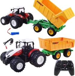 RC-Traktor mit Fernsteuerung, Gummireifen und kippbarem Anhänger, 2,4 GHz