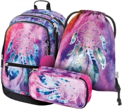 Baagl Traumfänger-Set: Rucksack, Federmäppchen und Beutel