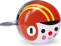 Retro Fahrradklingel rot mit Fahrer