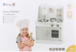 Holzkinderküche mit Zubehör POLARB Eco Grey