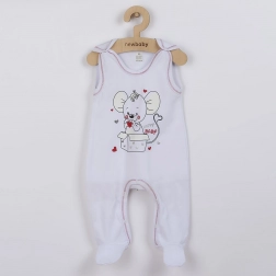 Babystrampler New Baby Mouse weiß