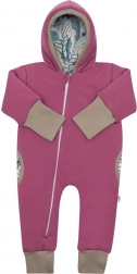 Gefütterter Frühlings-Overall mit Kapuze New Baby Spring, lila‑rosa, Gr. 56 (0–3 Monate)