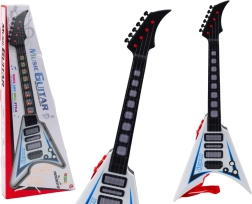 Elektrische Kinder-Gitarre mit Lichtern und Melodien – weiß