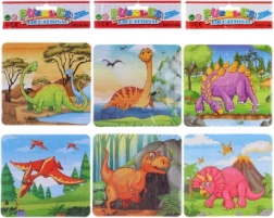 Puzzle und Ausmalbilder 2-in-1 – Dinosaurier, 2×16 Teile, 3 Varianten