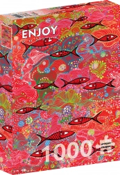 Puzzle Tiefrot 1000 Teile