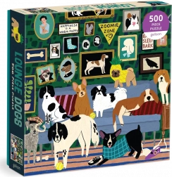 Quadratisches Puzzle Hunde im Salon 500 Teile