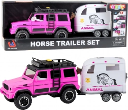 Geländewagen mit Pferdeanhänger mit Licht und Sound