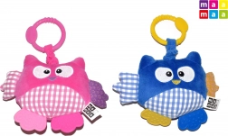 Vibrierende Plüsch-Eule für das Babybett, Rassel 21 cm