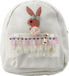Kinder Rucksack Crèmefarbenes Kaninchen mit Rüschen