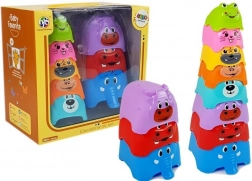 Pyramide mit Plastiktassen für Kleinkinder Tiere