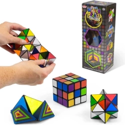 3-in-1 Rätsel-Set – 3x3-Würfel, Sternen-Unendlichkeit und sechseckiges Puzzle