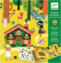 DJECO Geschichte mit beweglichen Aufklebern Geheimnisvoller Wald