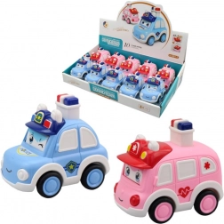 Polizei- und Krankenwagen zum Drücken