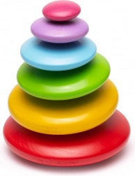 Ausbalancierte bunte Holz-Kieselsteine