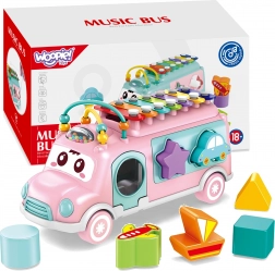 Woopie Baby Musikbus – Sortierbox mit Xylophon, rosa
