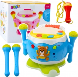 Interaktive Musiktrommel für Kinder mit Licht- und Soundeffekten blau