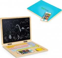 Holzlaptop mit Magnettafel und Buchstaben ECO TOYS