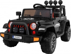 Elektrisches Kinder-Geländewagen Full Time 4WD mit 4x4-Antrieb, Fernsteuerung und LED‑Beleuchtung – Schwarz