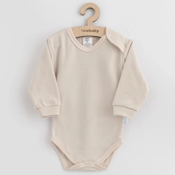 Baby-Body aus Baumwolle NEW BABY, beige