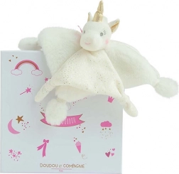 Doudou Geschenkset – Plüsch-Schnuffeltuch Einhorn 22 cm