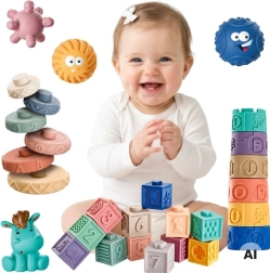 Woopie Baby Set mit 27 weichen sensorischen Bausteinen