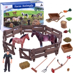 Set aus Pferdefiguren für den Bauernhof – Gehege