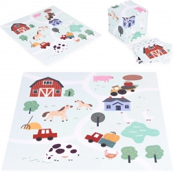 Große Schaumstoff-Puzzlematte Bauernhof 90,5 × 90,5 cm, 21 Teile ECOTOYS