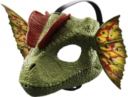 Dilophosaurus Maske Jurassic World mit Geräuschen und Wassereffekt
