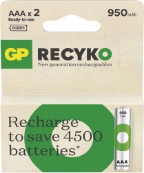 Akkus AAA Ni-MH 950mAh 2er-Pack GP ReCyko