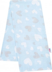Baumwollwindel mit Print New Baby blaue Herzchen