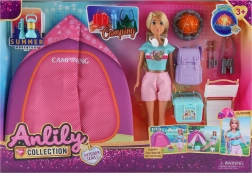 Puppe mit Zelt und Effekten Set 30 cm