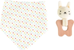 Petit Collage Set Häschen Beißring und Lätzchen