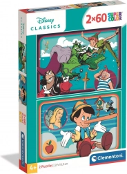 Puzzle Disney klassische Märchen 2×60 Teile CLEMENTONI