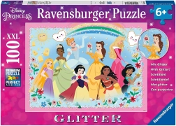 RAVENSBURGER Glitzerpuzzle DISNEY Prinzessinnen XXL, 100 Teile