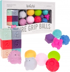 Sensorik-Set aus Schaum für Kinder 6M+ – Bälle, Bausteine und Tierchen, 16 Stk.