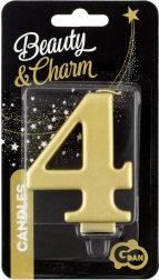 Tortenkerze Gold Zahl 4