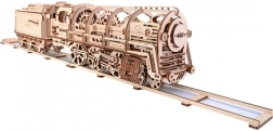 Mechanisches Holzpuzzle UGEARS - Dampflokomotive mit Tender