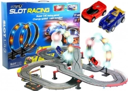 Slotcar-Rennset mit LED-Schleifen 1:43, 2 Autos