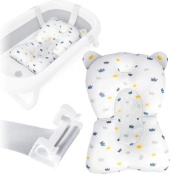 RICOKIDS-Badewannenkissen für Babys – schnell trocknende ergonomische Einlage, weiß‑blau