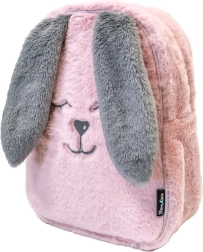 Vorschulrucksack für Kinder FUNNY HONEY BUNNY – rosa Plüschhäschen