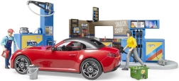 Bruder Tankstelle mit Sportwagen und 2 Figuren