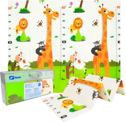 Humbi beidseitige faltbare XPE-Schaumstoff-Spielmatte mit Tieren und Messskala 180 × 150 × 1 cm